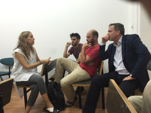 In the court room with my co-defendants and our lawyer, the one and only Ms. Gaby Laski.