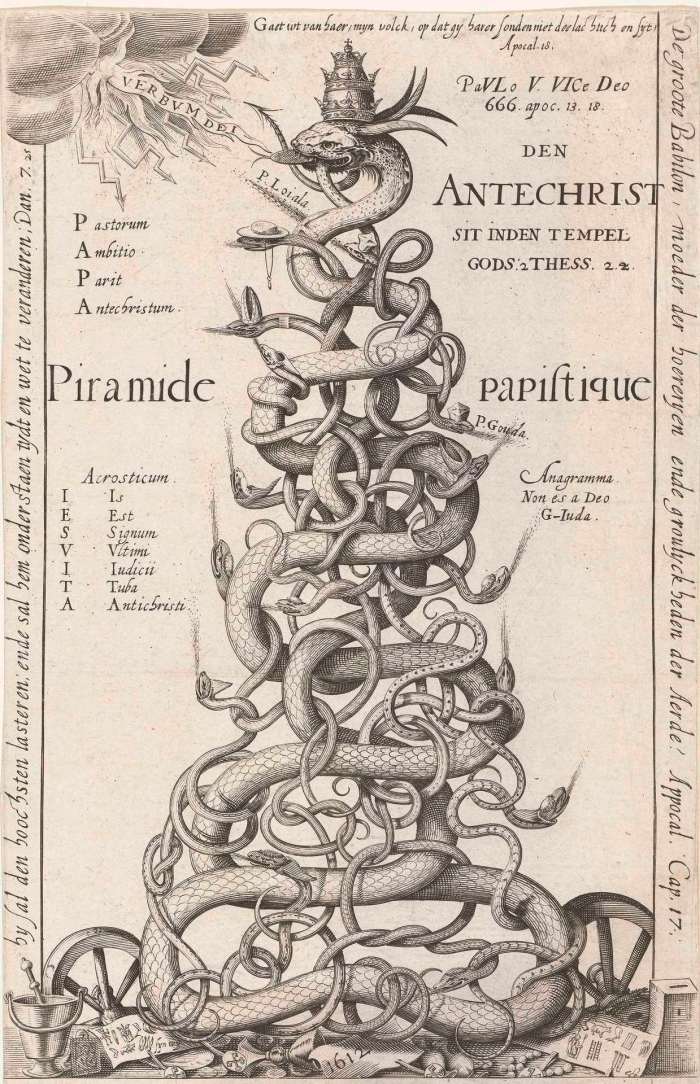 Hendrick Hondius (1573-1650), 'Paapse Piramide', 1597-1601